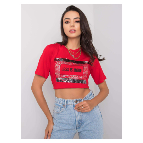 Dámské červené tričko s nápisem Fashionhunters