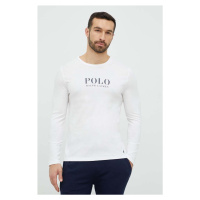 Bavlněná košile s dlouhým rukávem Polo Ralph Lauren bílá barva, s potiskem