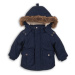 Modrý chlapecký zimní kabát - parka s kapucí Edmund