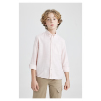 DEFACTO Oversized Polo Collar Oxford Basic Long Sleeve Shirt