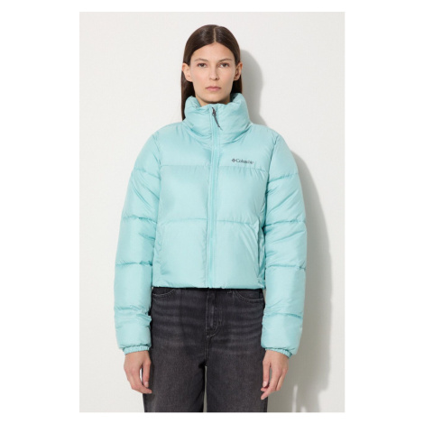 Bunda Columbia Puffect Cropped Jacket dámská, tyrkysová barva, zimní, 2002491