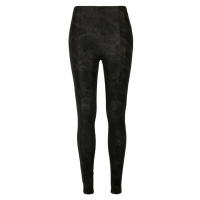 Ladies Washed Faux Leather Pants - black