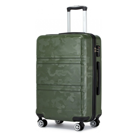 Zelený maskáčový kvalitní cestovní střední kufr Kylah Kono