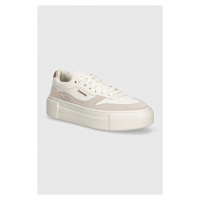 Sneakers boty Calvin Klein FF CUPSOLE LACE UP W/ML MIX M bílá barva, HW0HW02125