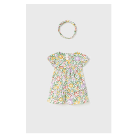 Dětské bavlněné šaty Mayoral Newborn fialová barva, mini