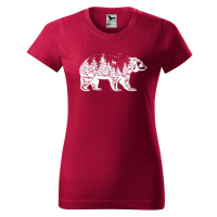DOBRÝ TRIKO Dámské tričko s potiskem Medvěd Barva: Marlboro červená
