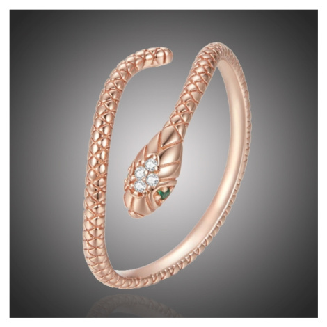 GRACE Silver Jewellery Stříbrný prsten Graceful Snake Rose Gold, stříbro 925/1000, had P-SCR666-