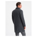 Tmavě šedý pánský kabát s podšívkou Ombre Clothing