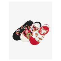 Sada tří párů dámských nízkých ponožek v bílé a červené barvě VANS
