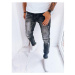 Černé pánské džíny s ozdobnými zipy
