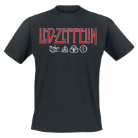 Led Zeppelin Logo & Symbols Tričko černá