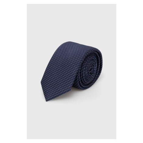 Hedvábná kravata HUGO tmavomodrá barva Hugo Boss
