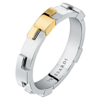Trussardi Moderní ocelový bicolor prsten T-Logo TJAXC72