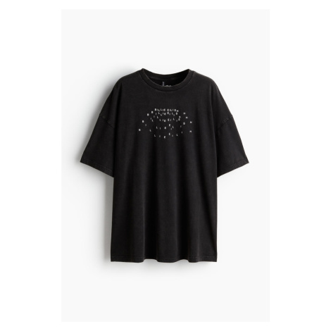 H & M - Oversized tričko's potiskem - černá H&M