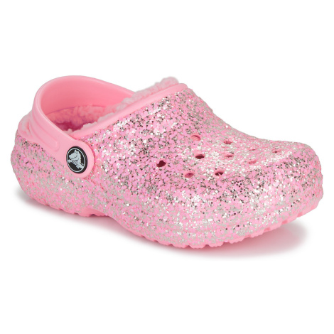 Crocs Classic Lined Glitter Clog K Růžová