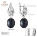 Gaura Pearls Stříbrné náušnice s černou řiční perlou Lydia, stříbro 925/1000 SK21218EL/B Černá