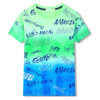 Chlapecké tričko KUGO FC0353, zelená / modrá Barva: Mix barev