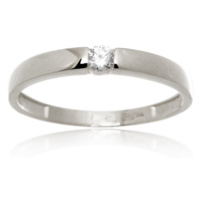 Dámský prsten z bílého zlata se zirkonem PR0553F + DÁREK ZDARMA