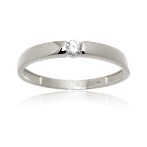 Dámský prsten z bílého zlata se zirkonem PR0553F + DÁREK ZDARMA