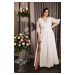 Bílé krajkové šaty pro nevěstu dlouhé 3/4 rukávy
