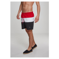 Color Block Swimshorts blk/firered/wht
