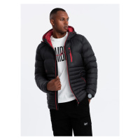 Men's quilted nylon sports style jacket - black V3 OM-JALP-0187