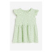 H & M - Žerzejové šaty's volánky - zelená