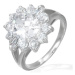 Zásnubní prsten - mohutný zirkonový květ