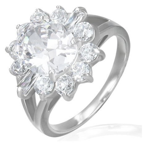 Zásnubní prsten - mohutný zirkonový květ Šperky eshop