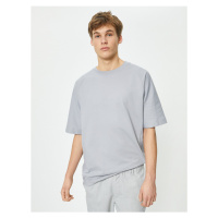 Koton Crew Neck T-Shirt Stitch Detail Off-Shoulder