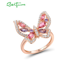 Pozlacený prsten ze stříbra ve tvaru motýlu FanTurra