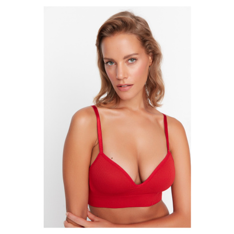 Trendyol Red Seamless/Seamless Rope Strap Covered Bralette Knitted Bra
