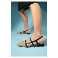 LuviShoes LASY Women's Black Straw Heeled Sandals