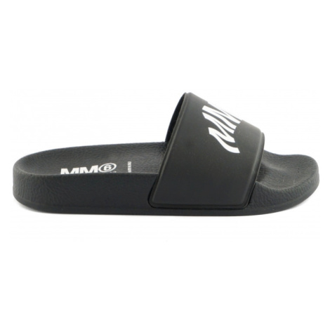 Pantofle mm6 sandals maxi logo print černá