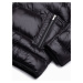 Černá pánská zimní prošívaná bunda s kapucí Ombre Clothing