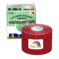 TEMTEX Kinesio tape 5 cm x 5 m tejpovací páska červená