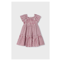 Dětské bavlněné šaty Mayoral vínová barva, mini