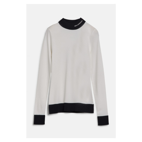 Svetr karl lagerfeld logo turtle neck white/black