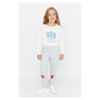 Trendyol Gray Patterned Girl Knitted Sweatpants