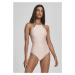 Ladies Rib Neckholder Swimsuit - rose