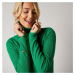 Blancheporte Žebrovaný pulovr s rolákem zelená