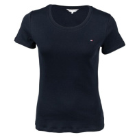 Tommy Hilfiger SLIM ROUND-NK TOP SS Dámské triko, tmavě modrá, velikost