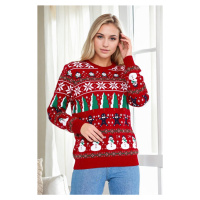 88147 Dewberry Christmas Womens Sweater-RED-1