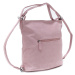 Růžová dámská kombinace crossbody kabelky a batohu Sestie Mahel