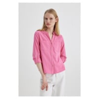 DEFACTO Regular Fit Long Sleeve Linen Look Shirt