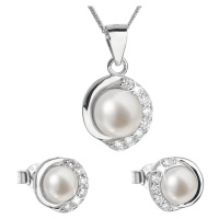 Evolution Group Luxusní stříbrná souprava s pravými perlami Pavona 29022.1 (náušnice, řetízek, p