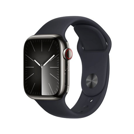 Apple Watch Series 9 41mm Cellular Grafitově šedý nerez s temně inkoustovým řemínkem - M/L