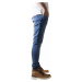 Pánské kalhoty // Urban Classics Slim Fit Biker Jeans blue washed