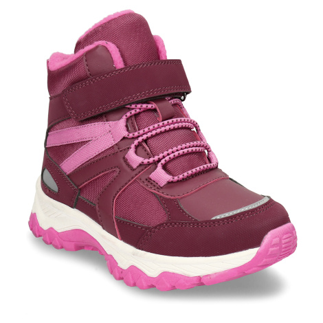 Růžové dívčí kotníkové boty