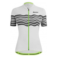 SANTINI Cyklistický dres s krátkým rukávem - TONO PROFILO LADY - černá/bílá/zelená